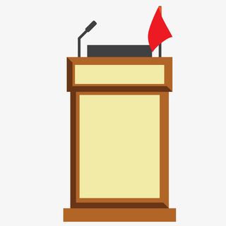 简约经典装饰发言台广告设计免抠