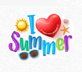summer  夏日 阳光 心形 我爱夏天免抠