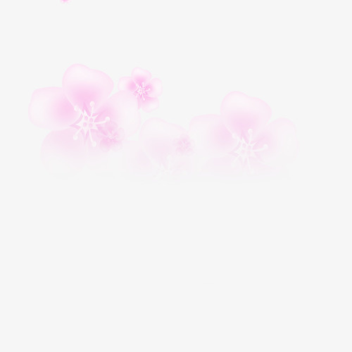 漂浮的粉色桃花渐虚免抠