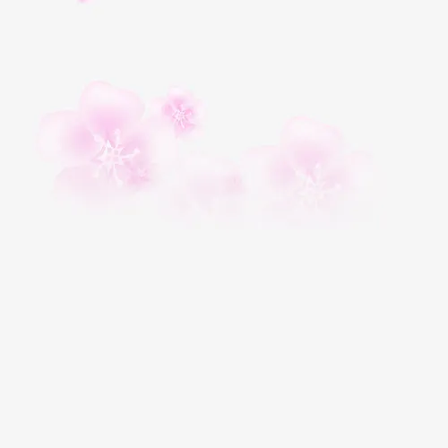 漂浮的粉色桃花渐虚免抠