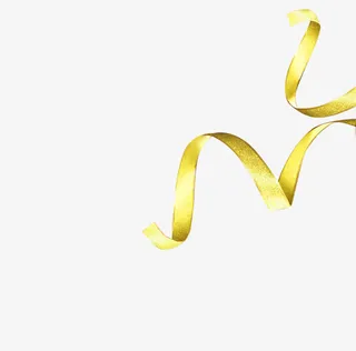 金色亮粉彩带漂浮素材免抠