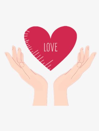 卡通双手托起爱心图片素材免抠