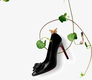 创意藤蔓高跟鞋免抠