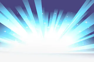 手绘蓝色国庆海报光效免抠