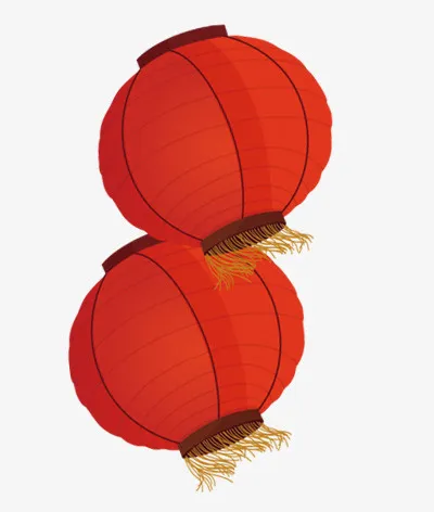 手绘卡通灯笼两个免抠