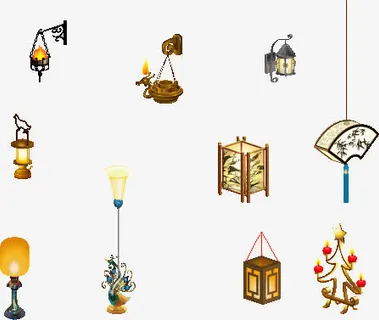 花样古风灯免抠