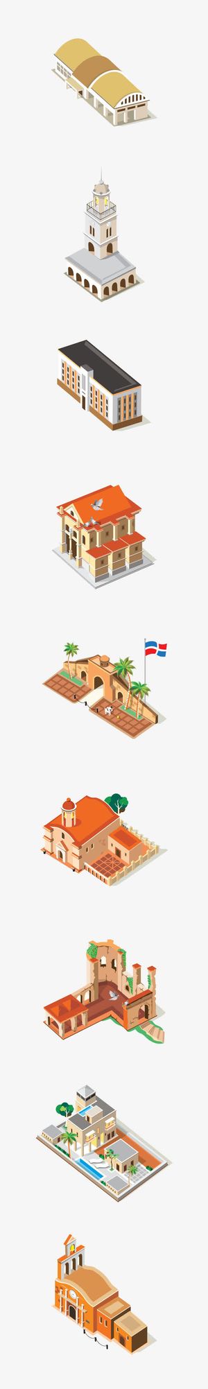 卡通立体房子合集免抠