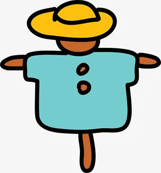 卡通稻草人免抠