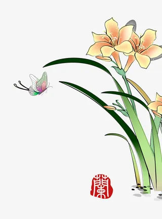 手绘鲜花背景素材 鲜花 彩绘