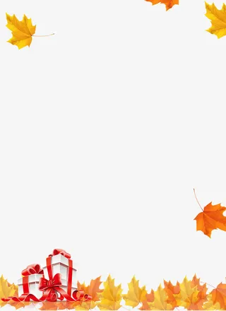 枫叶落叶礼盒免抠