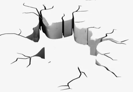 黑色线条地面开裂免抠