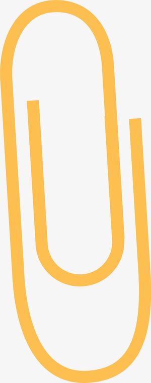 黄色简约曲别针免抠