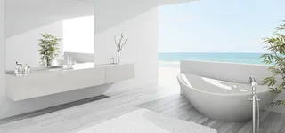 别墅海景房里的浴缸高清