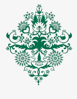 墨绿色花纹底纹免抠