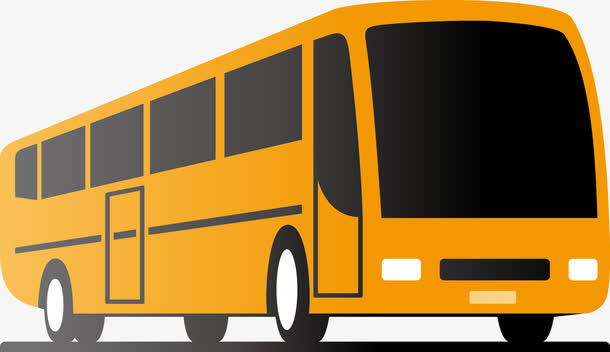 黄色电车矢量图免抠