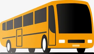 黄色电车矢量图免抠