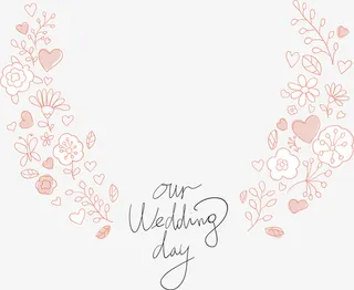 情人节红色爱心花枝免抠