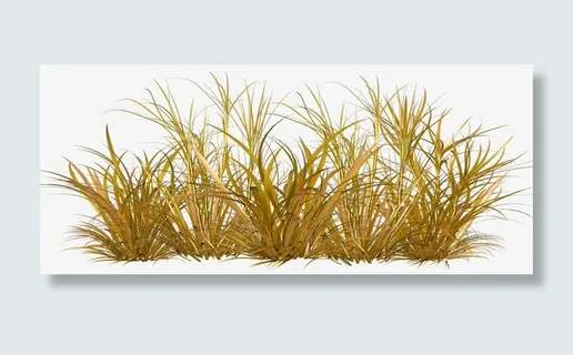 黄色简约枯草装饰图案免抠