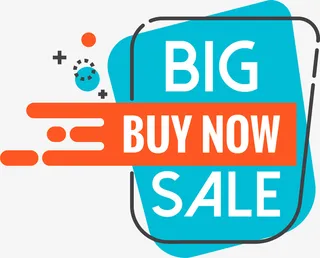 蓝色几何色块标签免抠