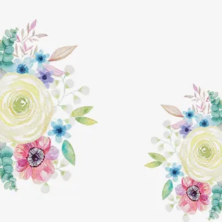 彩色手绘花朵装饰图案免抠