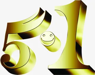 金色立体五一节日字体免抠