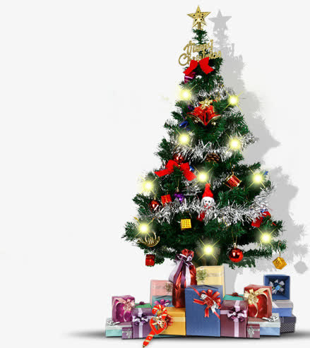 圣诞树主题活动页面免抠