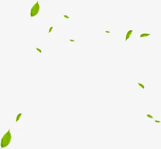 春季漂浮绿叶文艺装饰免抠