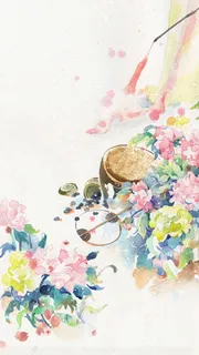 手绘花朵H5背景高清