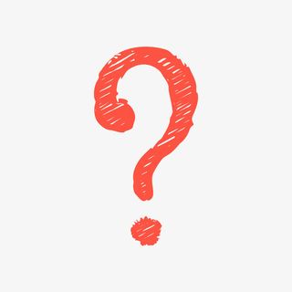 卡通手绘红色问号？免抠