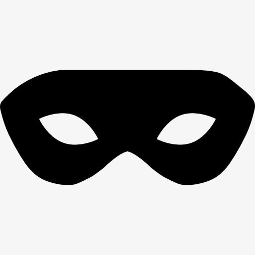 狂欢的黑色面具男性图标免抠
