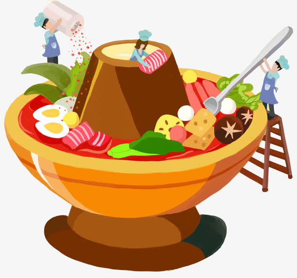 火锅食材插画素材免抠
