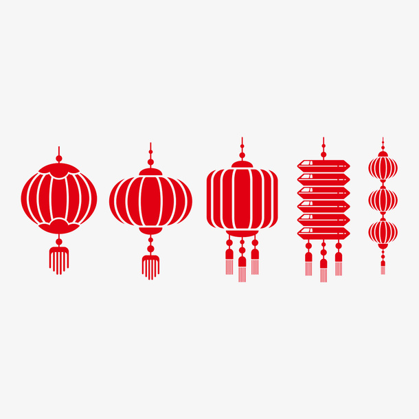 剪纸灯笼素材免抠