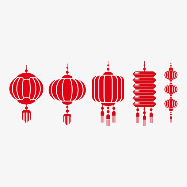 剪纸灯笼素材免抠