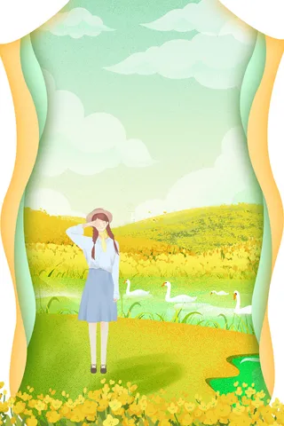 春天  边框分离背景高清