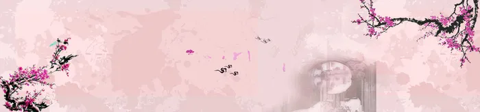 中国风桃花古桥背景高清