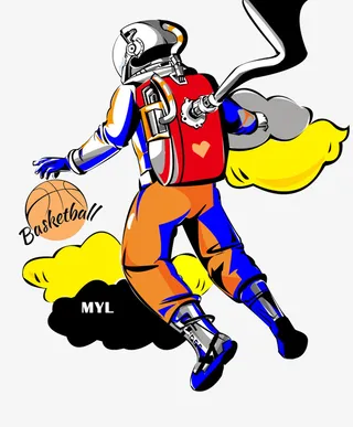 手绘的宇航员免抠