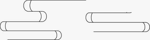 中国风云纹图案线条装饰免抠