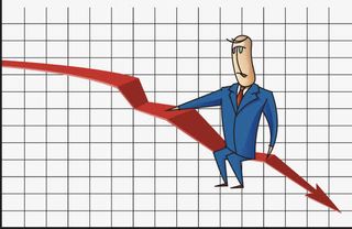 商业数据分析图表下滑曲线免抠