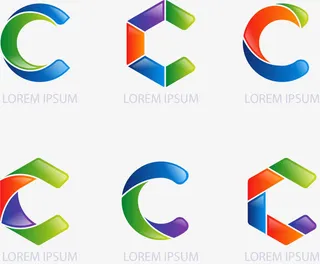 矢量手绘C字母免抠