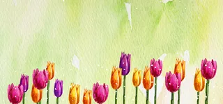 大气花瓣纹理绿色banner背景高清