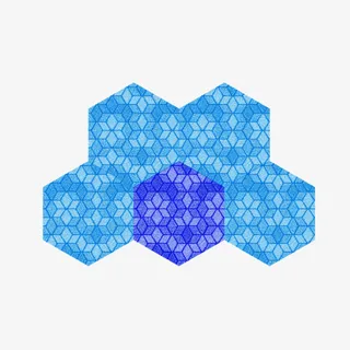 蓝色科技感蜂窝格素材免抠