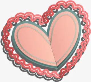 粉色心形花边图案免抠