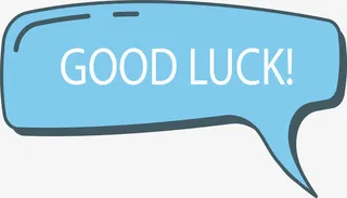 祝你好运蓝色气泡免抠