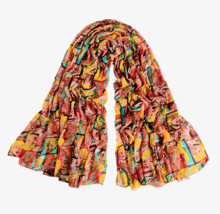 性感玛丽莲梦露女士雪纺长丝巾免抠