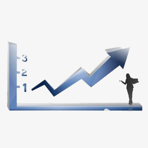 上升趋势表格剪影免抠