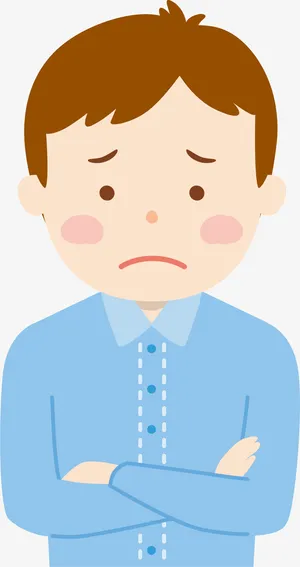 烦恼的卡通男人人物插画免抠