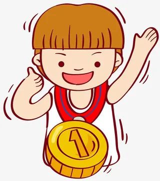 小学生跑步比赛冠军免抠