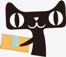 拿包裹的黑色天猫双11免抠