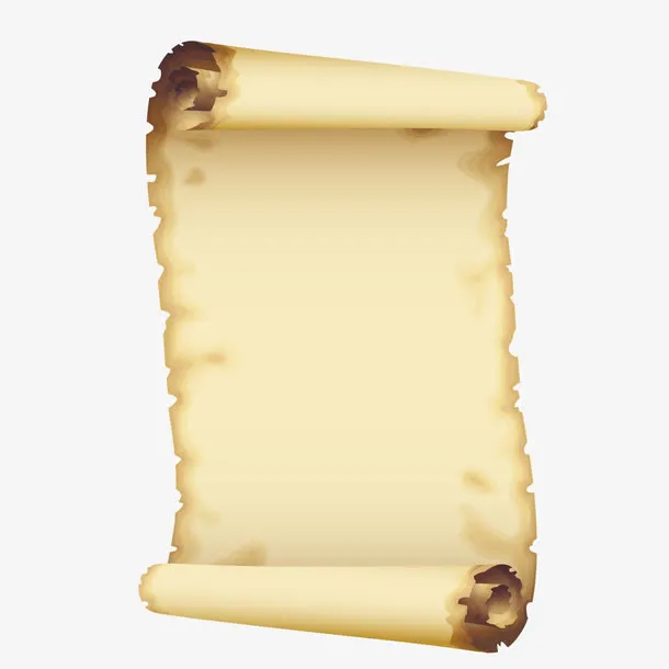 撕裂晕染古风书轴矢量素材免抠