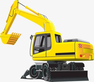 黄色挖掘机免抠